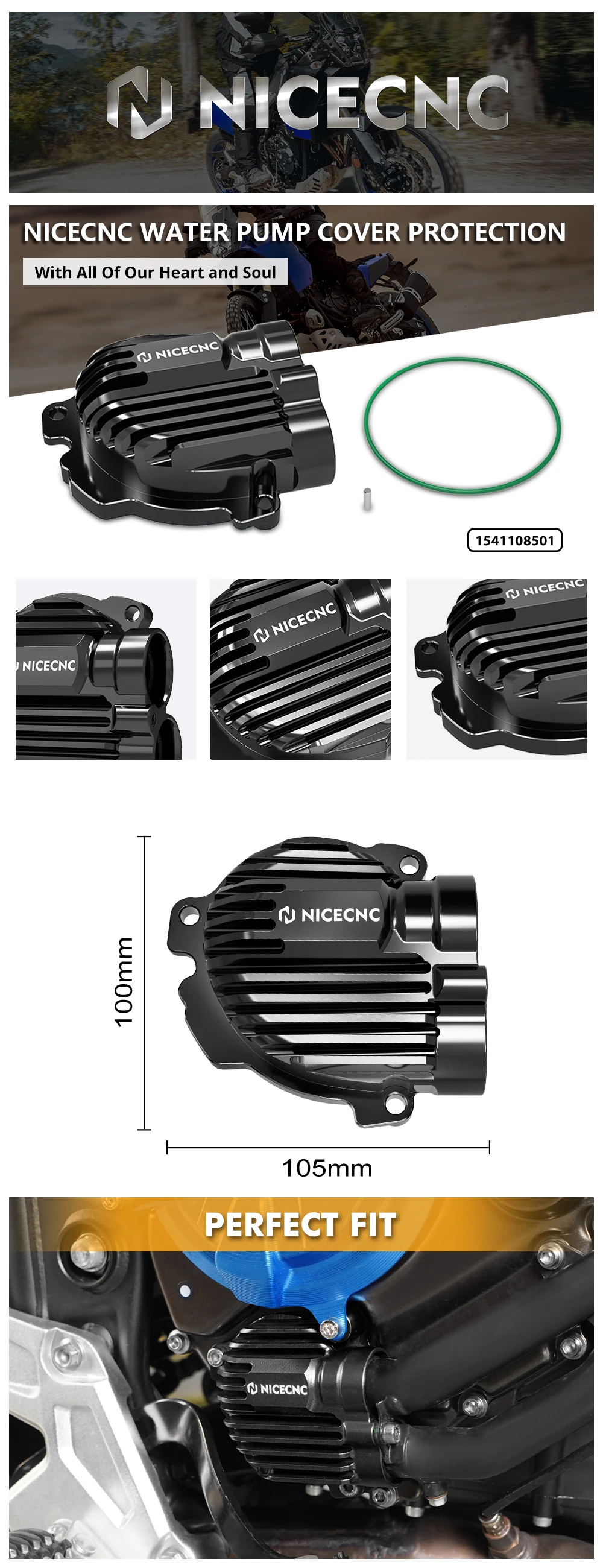 NICECNC Für Yamaha Tenere 700/XTZ 700 2019-2024 Wasserpumpenabdeckung Tenere 700 Rally Edition World Raid XSR700 MT-07 FZ07 ABS FZ0 – Detail 6