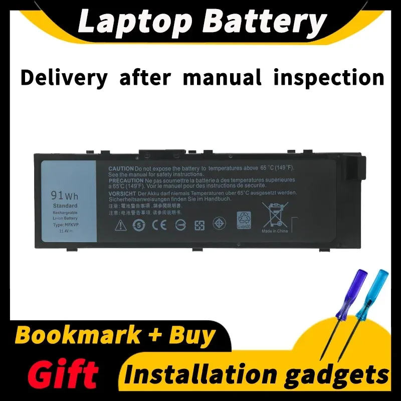 

For Dell precision 7510 7520 7710 7720 P29E T05W1 MFKVP 0FNY7 11.4V 91wh/7950mAh Laptop Battery