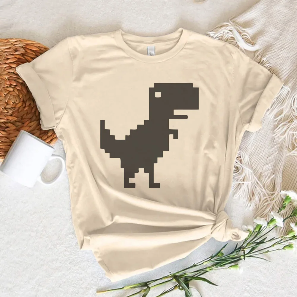 Dinosaur t-shirts women comic Y2K summer top girl y2k Japanese clothing