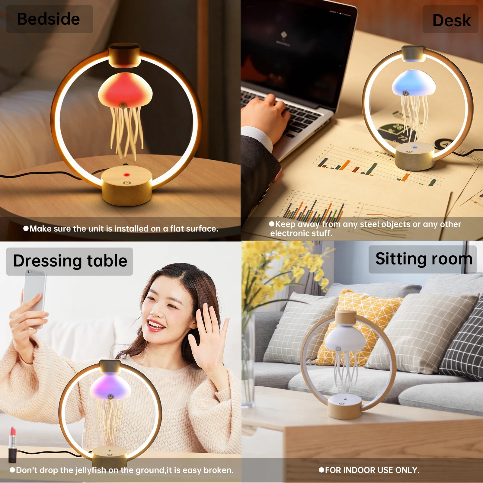 Lámpara de medusas Maglev, luz ambiental, luz nocturna, tentáculos de natación, gradiente colorido, dormitorio, sala de estar, estudio, luz de ambiente