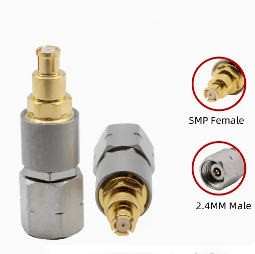 Adattatore da SMP a 2.4MM in acciaio inossidabile da 40GHZ SMP maschio a 2.4MM femmina adattatore a onde millimetriche