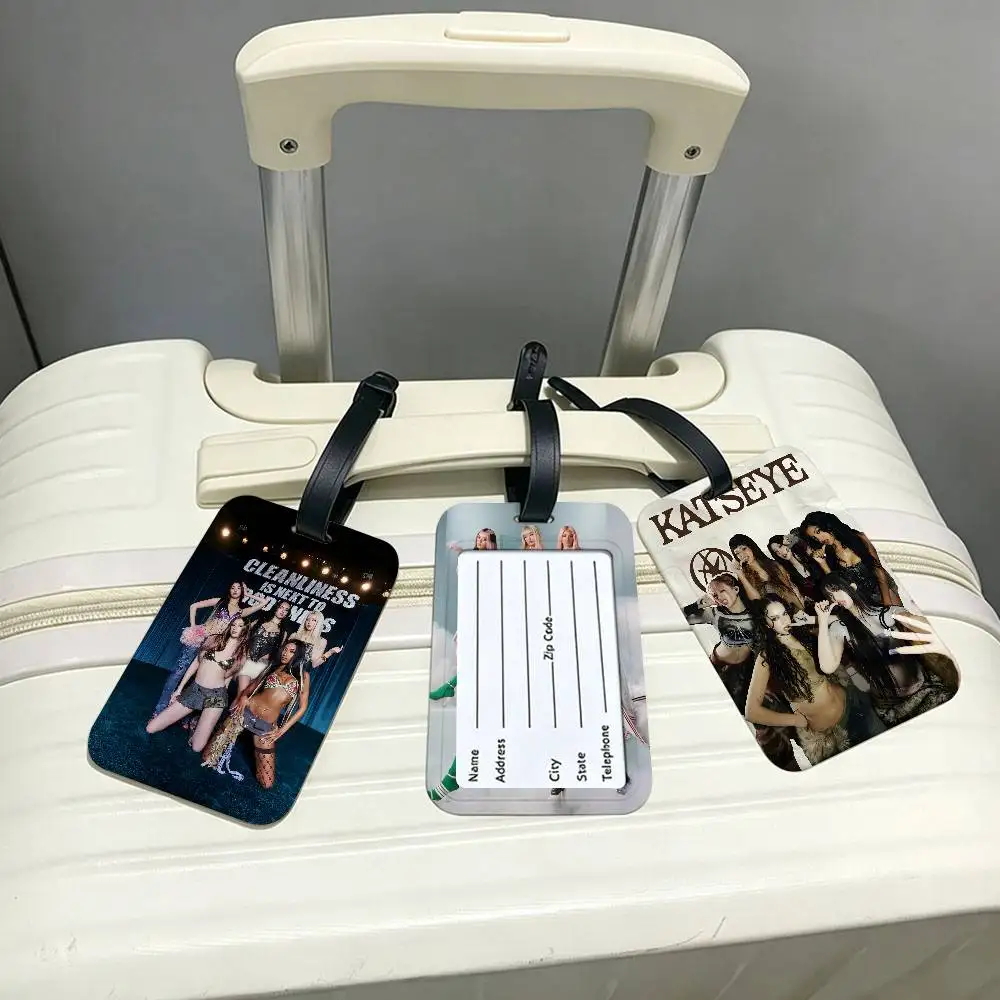 Popular K-KatseyeS Waterproof PVC Baggage Tag With Info Card Anti lost Identification Tag For Luggage School Backpack