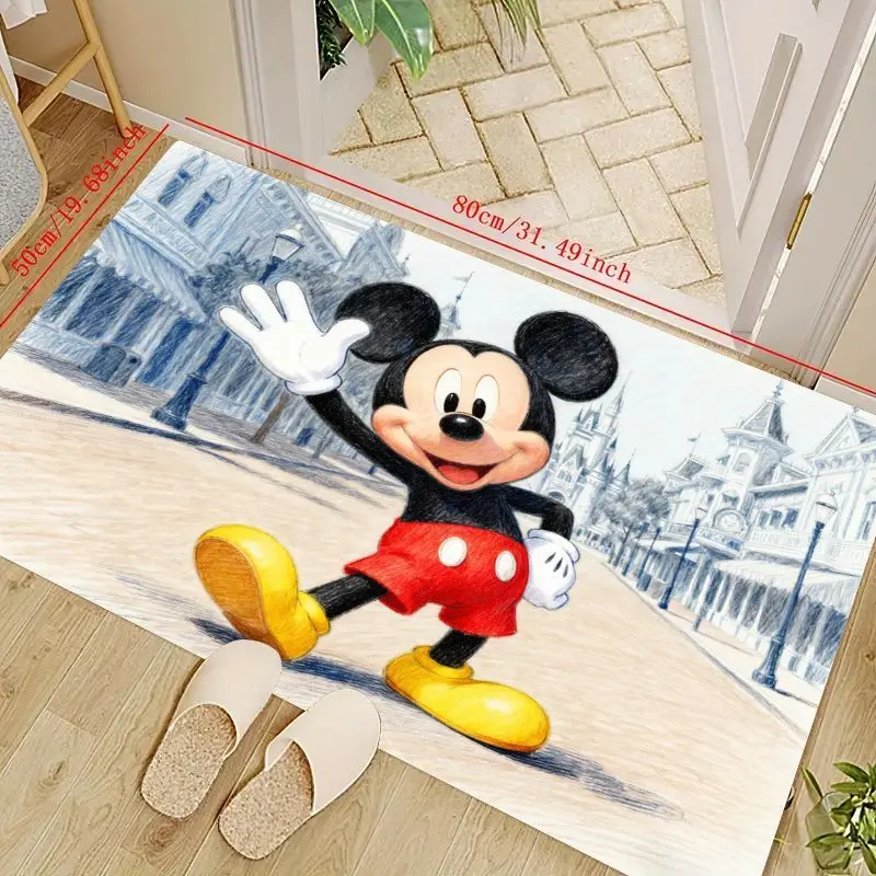 

1PC Disney Mickey Mouse Cartoon Welcome Doormat, Cute Anti-Slip Floor Mat for Front Door Entryway Living Room Kids Room Bedroom