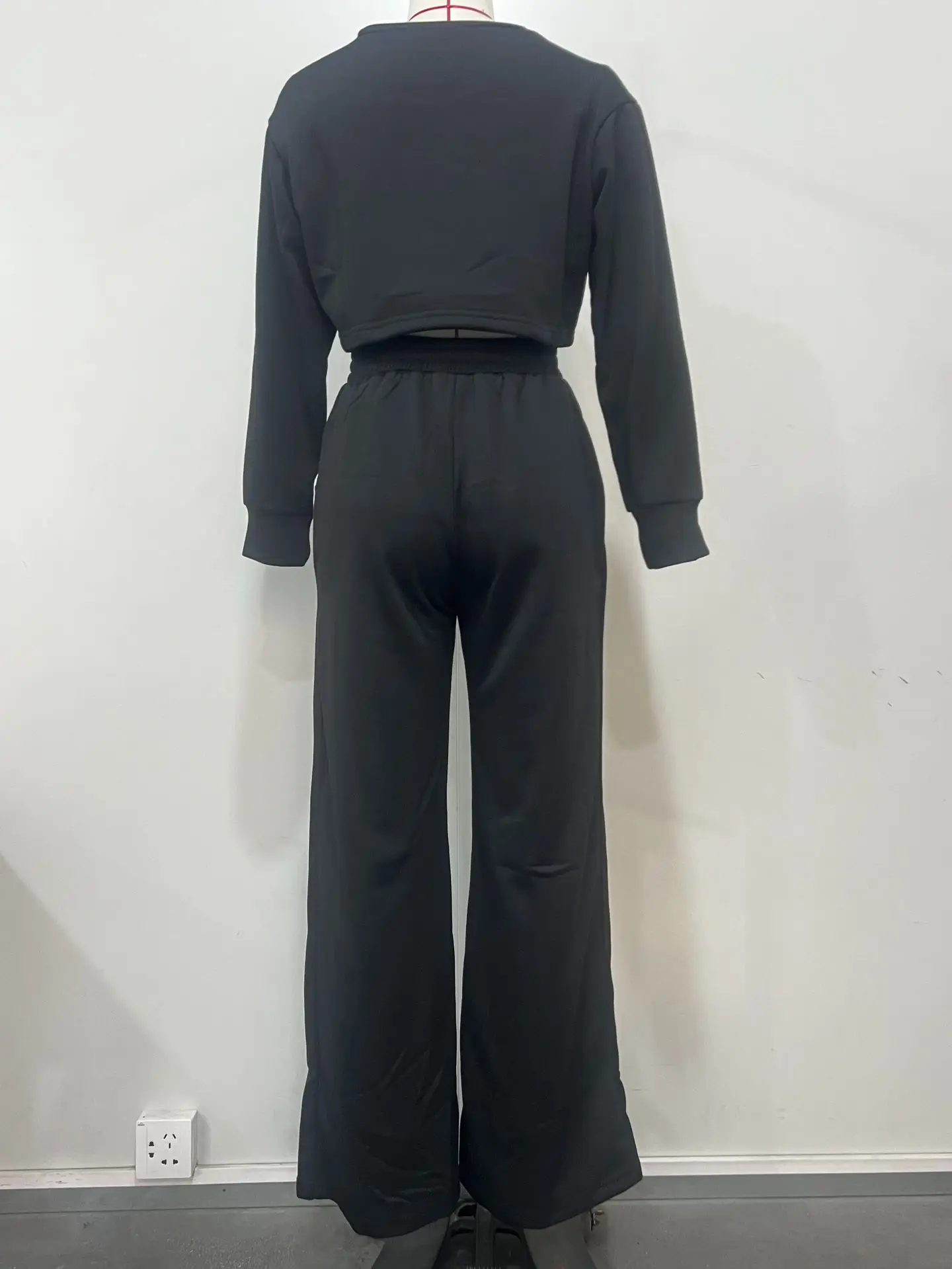 Women Set Autumn Winter Fashion Striped Long Sleeve Sweatshirt Top And Straight Pants Set Casual Two-Piece Set Jogger Tracksuit