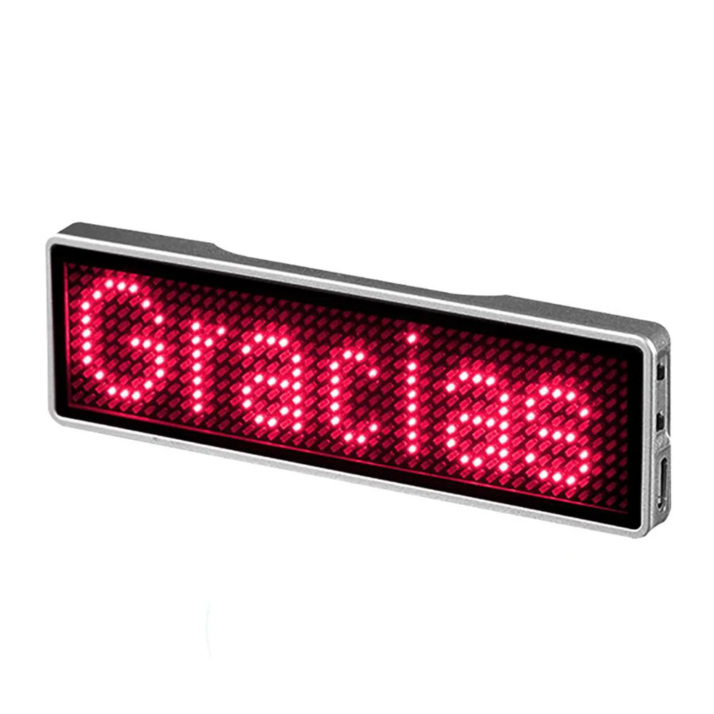 Bluetooth-compatible LED Name Badge DIY Programmable Scrolling Message Board Mini LED Display HD Text Digits Pattern Display