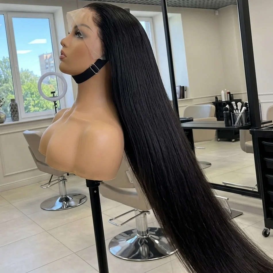 

40 Inch Straight 5x5 Glueless 250 Density 13x4 Transparent Lace Frontal Wigs Remy Hair Pre Plucked Lace Front Human Hair Wigs
