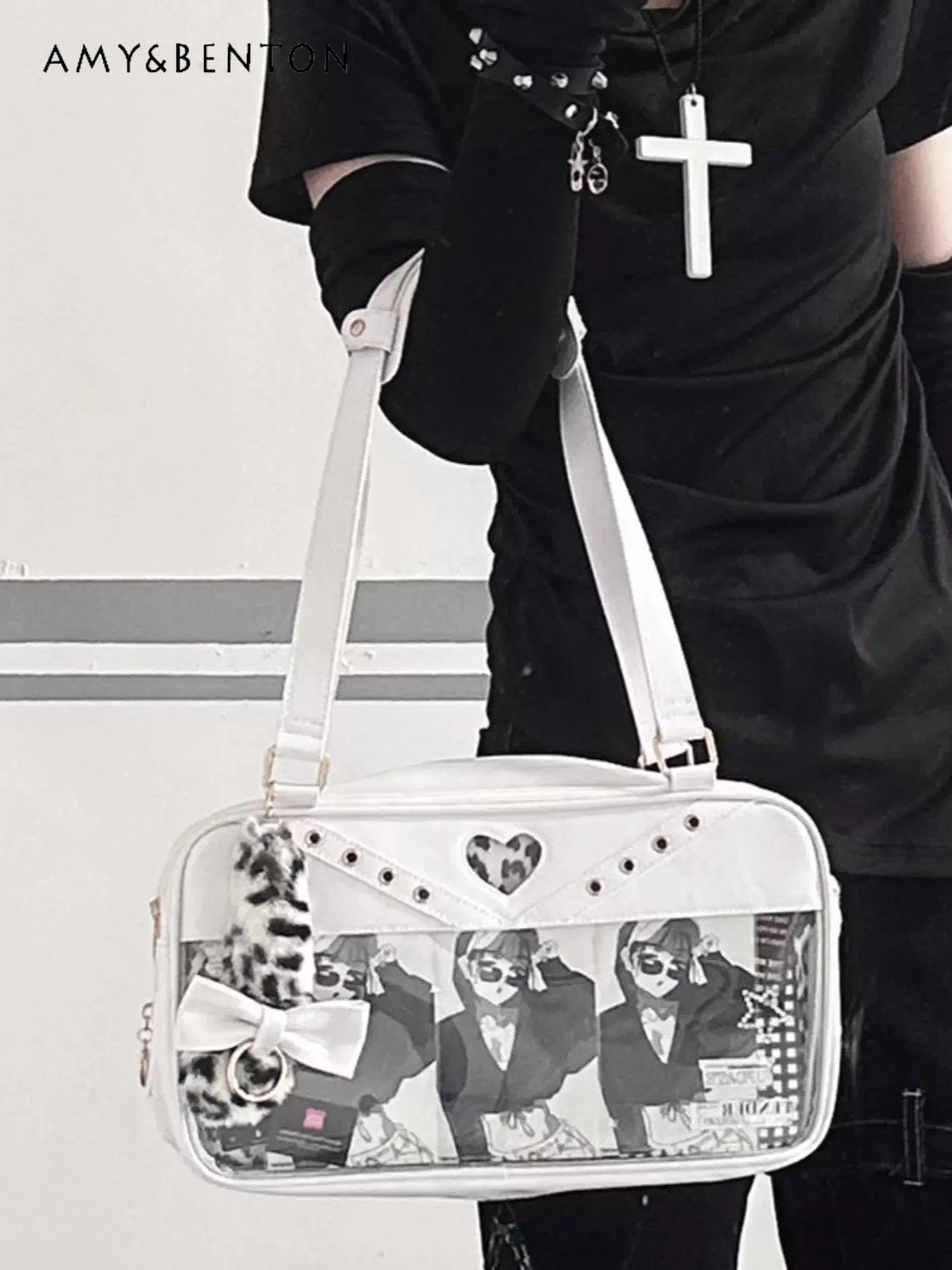 

Original Goth Two-Dimensional Girl Itabag Double Layer Large Capacity Japanese Style Subculture Sweet Shoulder Bag Crossbody Bag