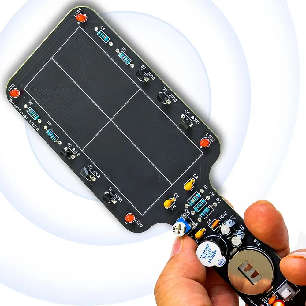 DIY Metal Detector Kit Handheld Detector LED Light Alarm Flashing DIY Kit Electronic Welding Practice