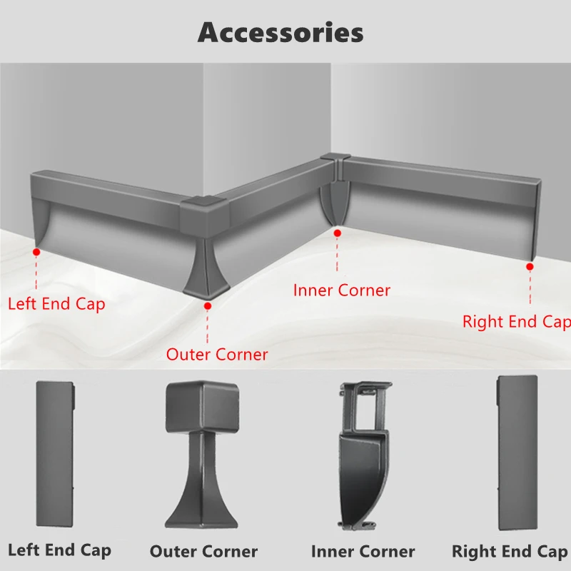 Imagem -06 - Alumínio Perfil Parede Contorna Lâmpada Linear Rodapé Led Superfície Montada Hard Bar Luz Canal de Metal Tampa Leitosa 1m H50 80 mm