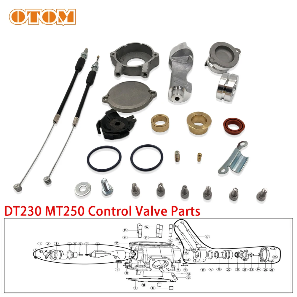 Motokros Kontrol Vanası Onarım Bölümü Anahtarı Egzoz Kapağı kablo tel Contası Burç Bahar Kol Kiti YAMAHA DT230 LONCIN MT250