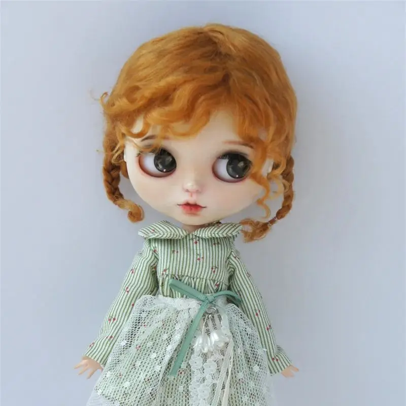 Fjusuns  JD644 9-10inch 10-11inch Messy Baby Curly Mini Twintail Mohair BJD Wigs QBaby Pullip Blythes& 18\