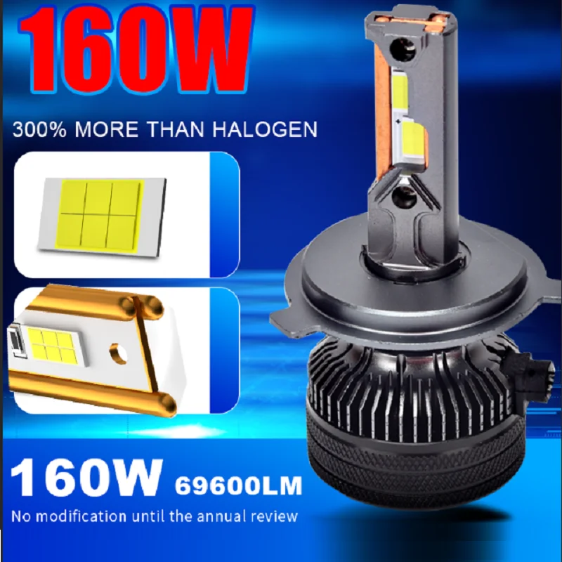 

3 copper H7 LED Canbus H1 H3 H4 H8 H11 9005 HB3 9006 HB4 160W 69800LM Car Headlight Bulb for Turbo Lamp Automobiles