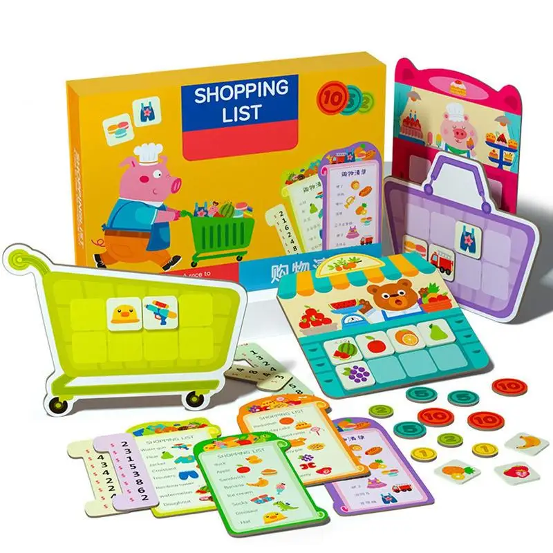 Shopping List Toys Card Game Grocery Cart Toys Interactive Board Games Grocery Food Fruits Educational Toys Preschool Games For