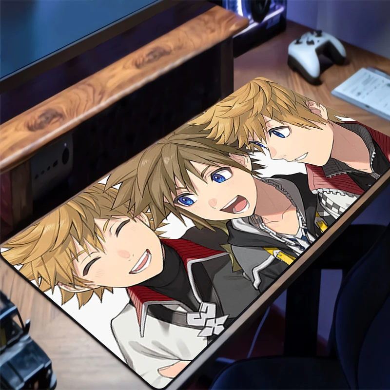 

Mouse Pad Extended Gaming K-kingdom H-hearts Mousepad With Stitched Edge Desk Mat Non-Slip Base Computer Keyboard Pad For Laptop