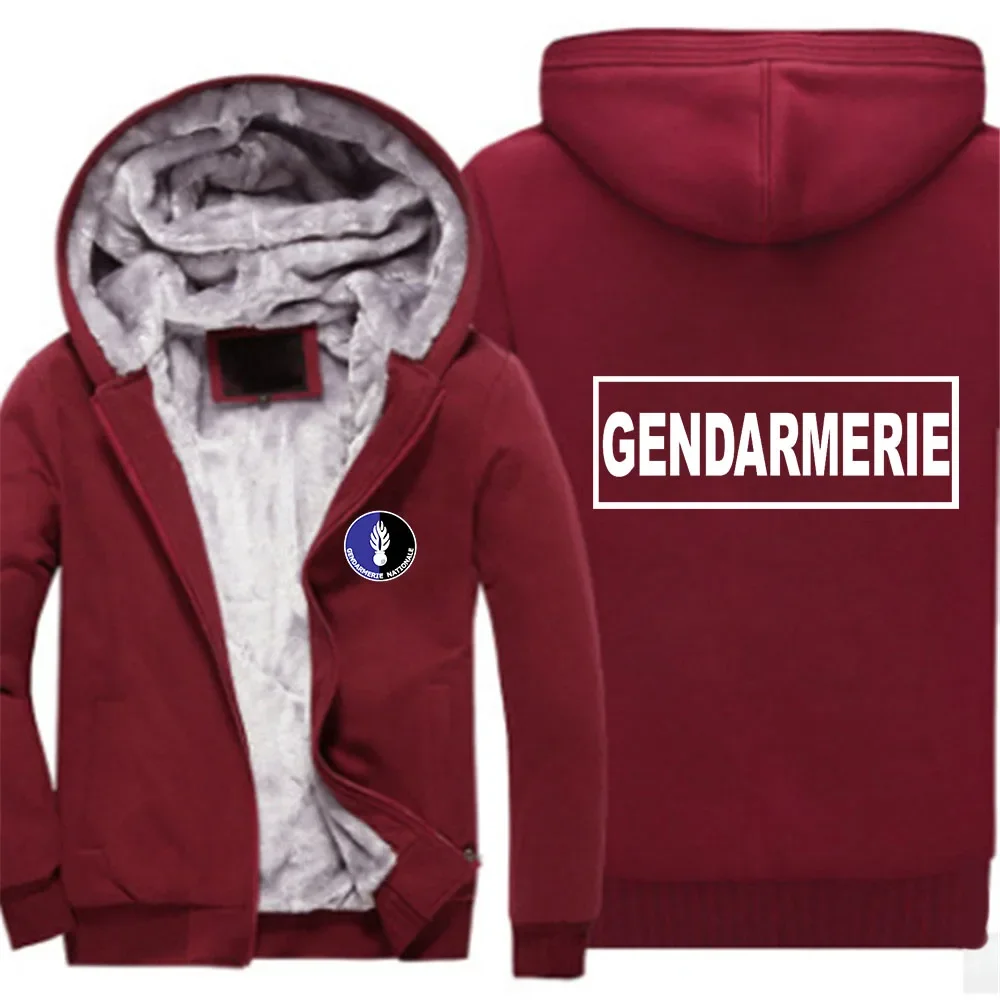 

French Gendarmerie PSIG 2024 New Men Autumn and Winter Thicken Warm Cotton Tracksuit Comfortable Casual Long Sleeve Hoodie