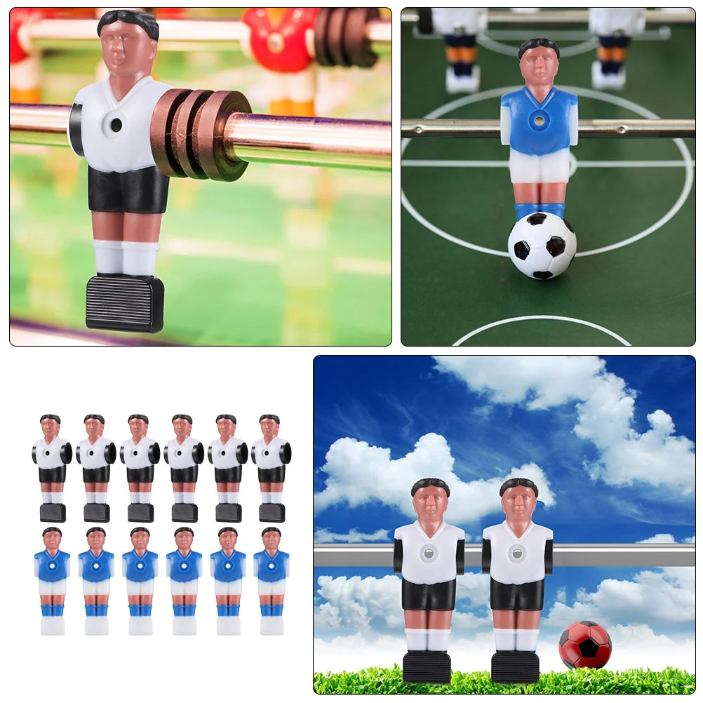 12 Pcs Mini Football Table Machine Athlete Model Abs Imitation Player Foosball Accessory