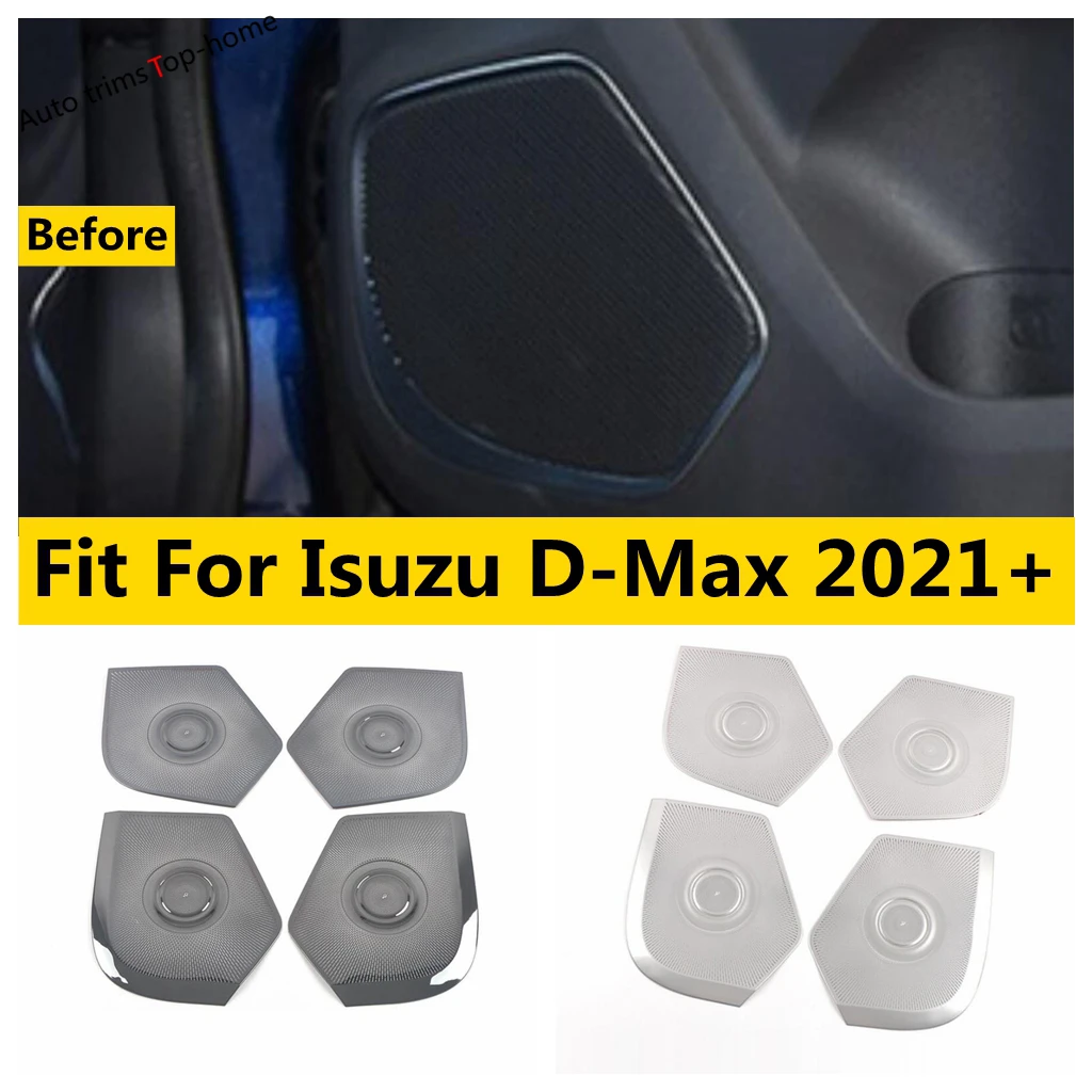 

Car Door Audio Speaker Loudspeaker Decoration Frame Cover Trim Stainless Steel Accessories Fit For Isuzu D-Max 2021 2022