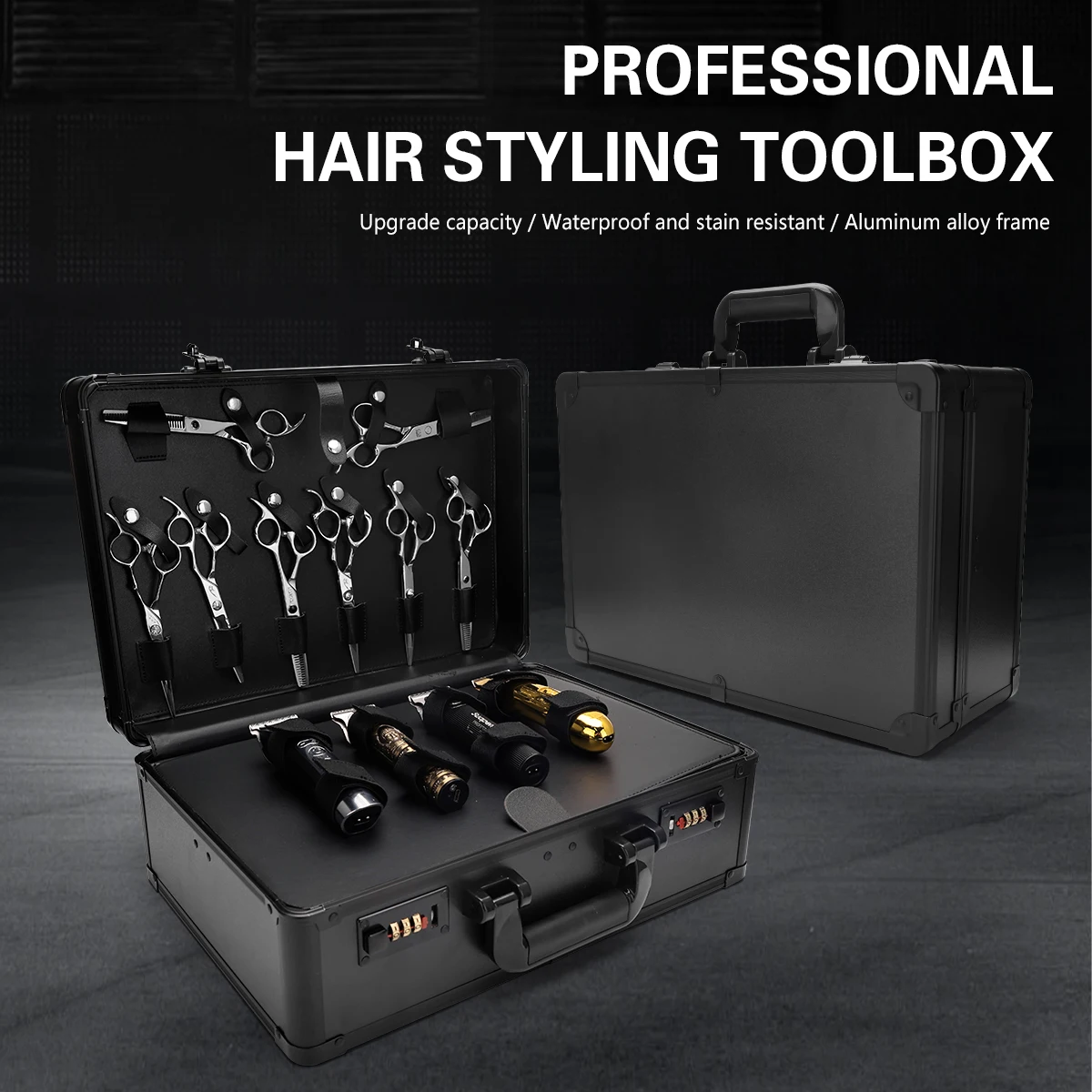 

Pro Hairdresser Suitcase salon Haircut Tool Box Barber Hairdressing Clipper Scissors Comb Storage Case Barbershop Tools Supplie