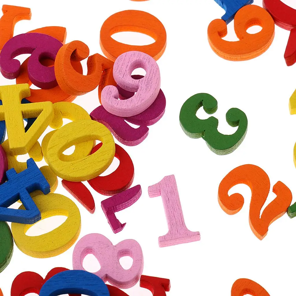 100x Wood 0 to 9 Numbers for Preschool Kids Math Learning Teaching Toy