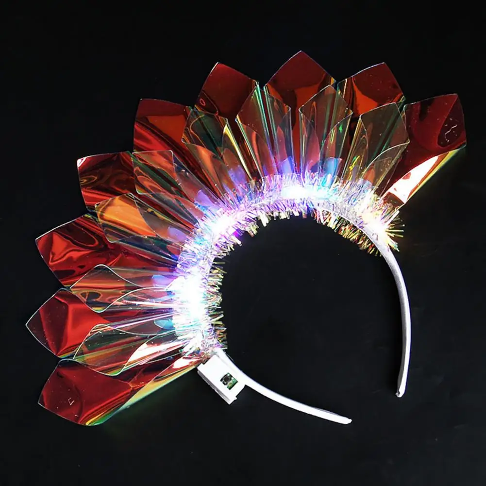 

Flashing Rave Headband Light-up Headband Festival Headwear with 3 Flash Modes Film Material Led Glowing Headband for Parties