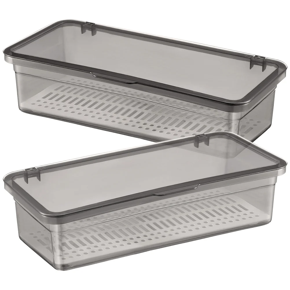 

2 Pcs Cutlery Storage Box Utensil Organizer Countertop Case Home Supplies Appliance Multi-function Accessory Visible