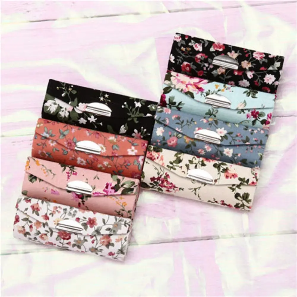 Modny Prezent Retro Haftowany Organizer na Kosmetyki Pudełko na Biżuterię Etui na Szminkę Mini Lusterko Pudełko na Błyszczyk