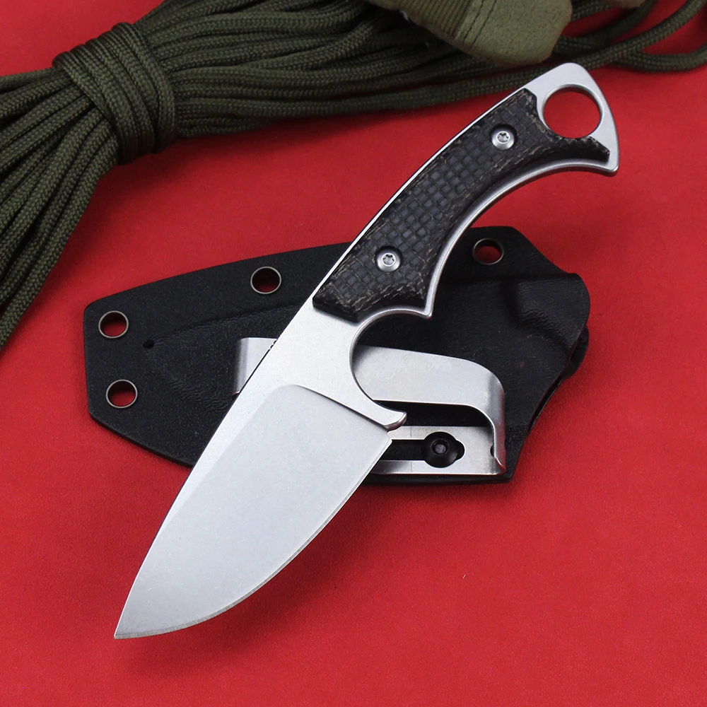 Professional Hunting Knife D2 Fixed Blade Knives with Kydex Sheath Outdoor Military Tactical Combat Camping for Knife EDC Tools