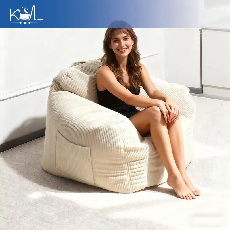 Vacuum Compressed Corduroy Fabric Sofa Modern Single Lounge Sofa for Home Living Room Tatami