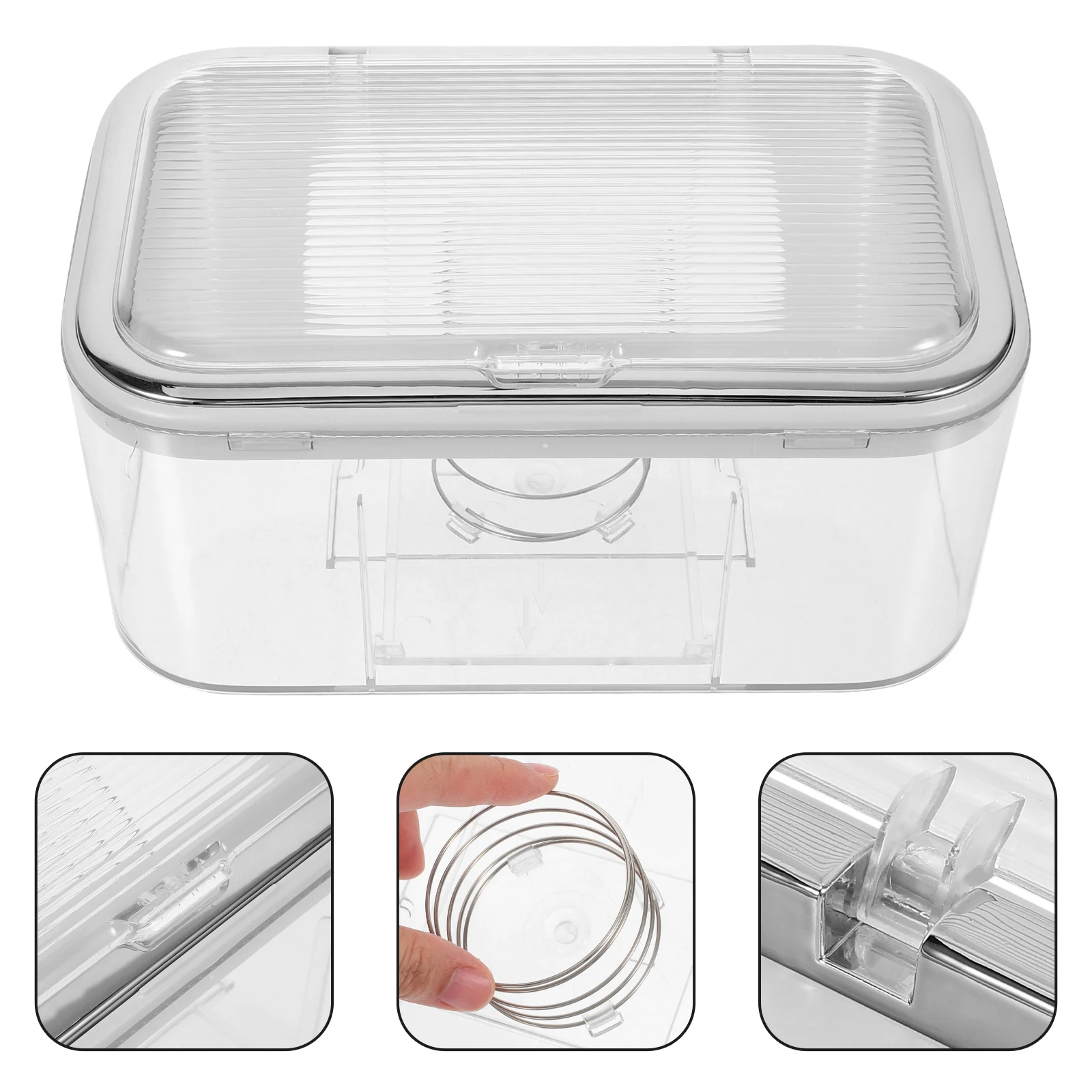 

Drawer Tabletop Napkin Dispenser Paper Box Holder Tissue Abs Small Clear