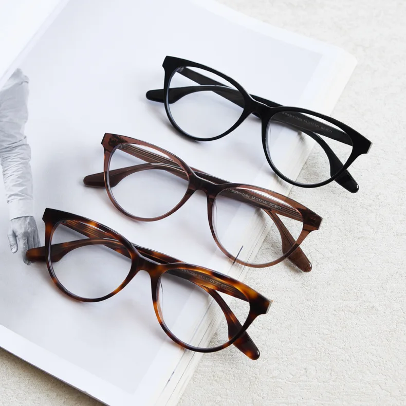 KUXA جديد إمرأة القط نظارات وصفة طبية الزجاج قصر النظر مد البصر التقدمي وصفة العدسات القراءة النظارات البصرية المضادة للانعكاس