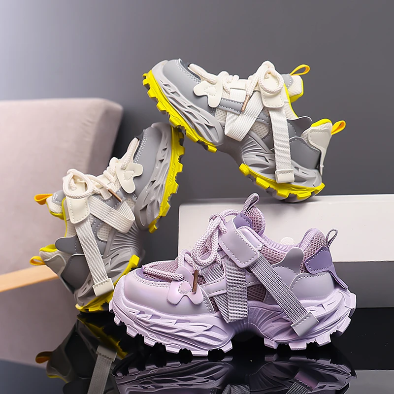 Bambini Escursionismo Tennis Corsa Scarpe con suola spessa Scarpe da ginnastica casual leggere e traspiranti per bambini Scarpe da ginnastica robuste per bambini