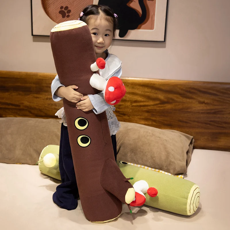 

Плюшевая игрушка-подушка 3D в виде интересного деревянного пня 85/110 см, креативная имитация большого дерева с грибом, для дивана, декор для комнаты