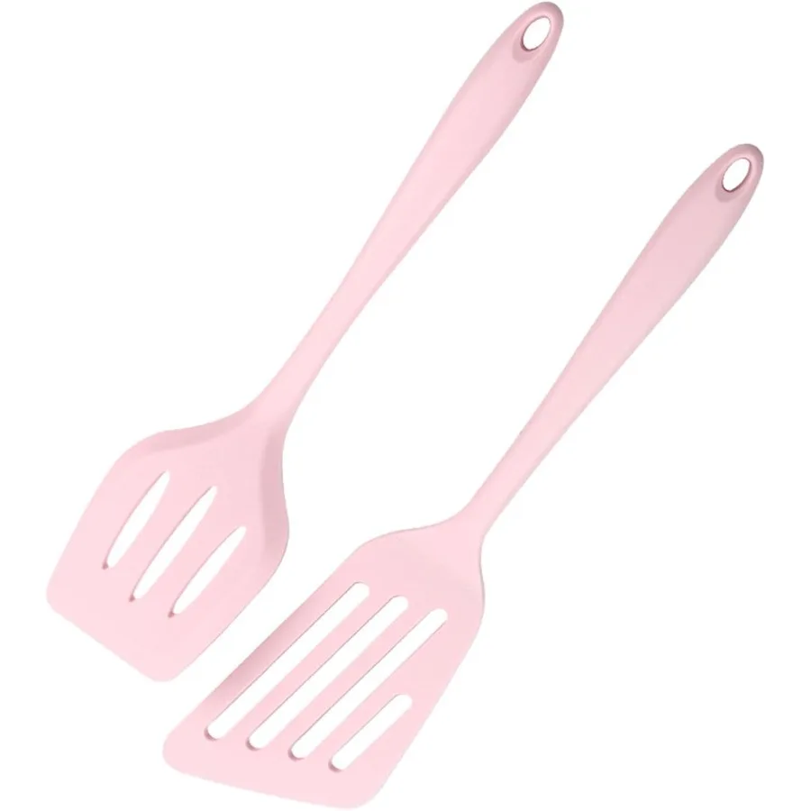 

Silicone Spatula Set of 2 Flexible Nonstick Rubber Fish Slotted Turner Flipper Spatulas Heat Resistant Cookware for Baking Fryi