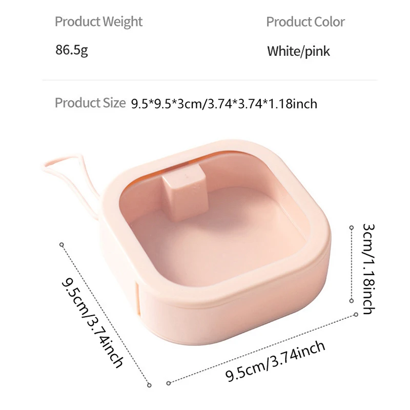 Mini caja de almacenamiento portátil para dentaduras postizas, caja de almacenamiento transparente para llevar, cajas pequeñas para teléfono móvil, cordón para pastillas, estuche para Clips de papel