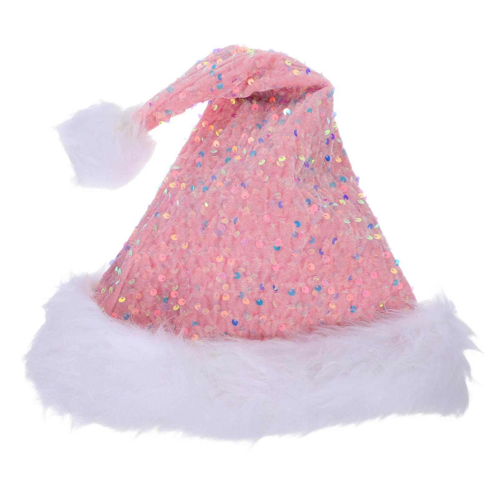 

Christmas Photo Prop Hat Cosplay Santa Costume Party Glitter Hats for Women Dance Performance