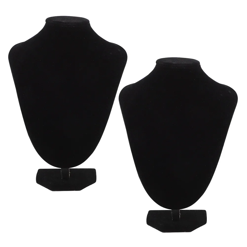 

2Pcs Necklace Display Stand Elegant Mannequin Bust Jewelry Organizer for Necklace Holder Pendant Chain Display Rack