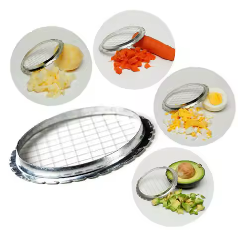 1Pc Cubes Round Grid Cutter Slicer For Egg Mushrooms Vegetables Kitchen Cut Device Tools Chopper Stainless Steel Egg Chopper