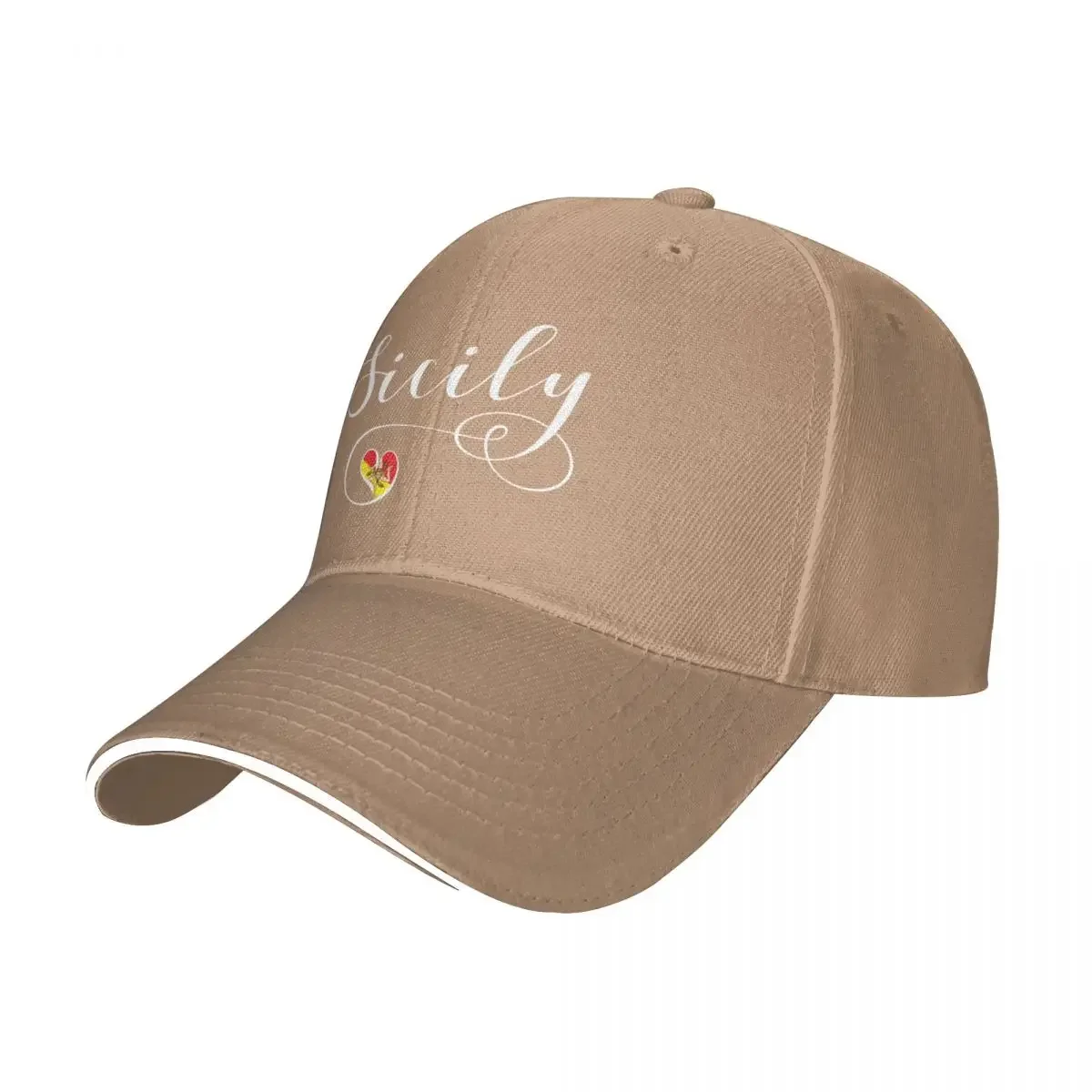 Sicily Flag Heart, I Love Sicily, Italy Bucket Hat Baseball Cap Anime hat uv protection solar hat hats for women Men's