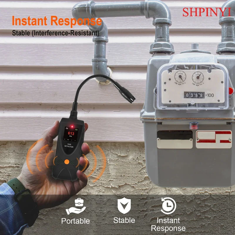 Aikesi Detector High Sensitive Portable Jly-80 Combustible Gas Analyzer With Flexible Sensor Neck Gas Leakage Detector