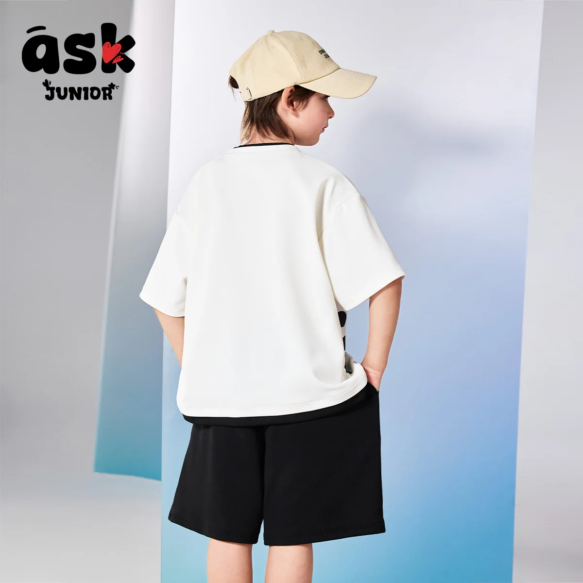 اسأل مجموعة الأطفال الصغار الصيف الأطفال المتوسطة وكبار السن قصيرة الأكمام تي شيرت الرياضة عارضة السراويل في سن المراهقة الفتيان قطعتين مجموعة #4