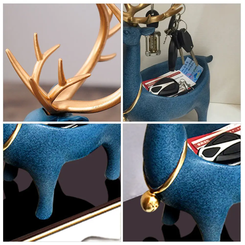 

1 шт., контейнер для хранения рогов, синтетическая смола, настольное украшение, украшение для дома и офиса, держатель для мелочей, элегантный мрамор