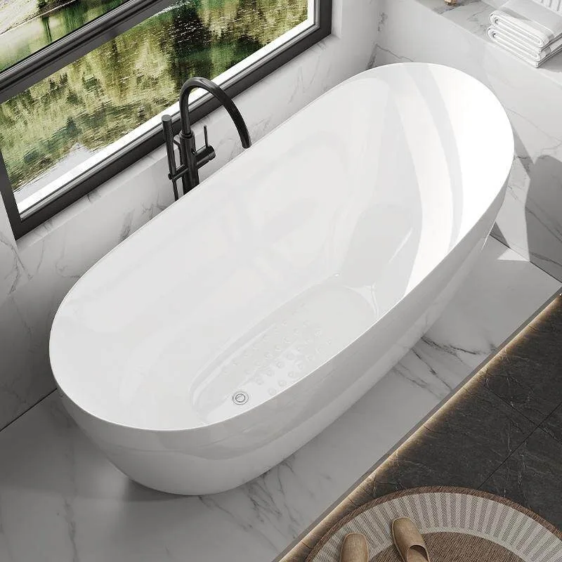 Duck egg-shaped acrylic installation-free bathtub independent princess household bathtub
