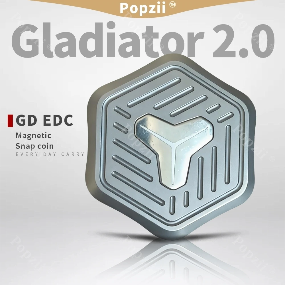 GD EDC Gladiator 2.0 Stop Tytanu Magnetyczny Zatrzask Moneta Zabawka Antystresowa Fidget Spinner Żyroskop na Opuszki Palców Fajny Gadżet Zabawka na Stres