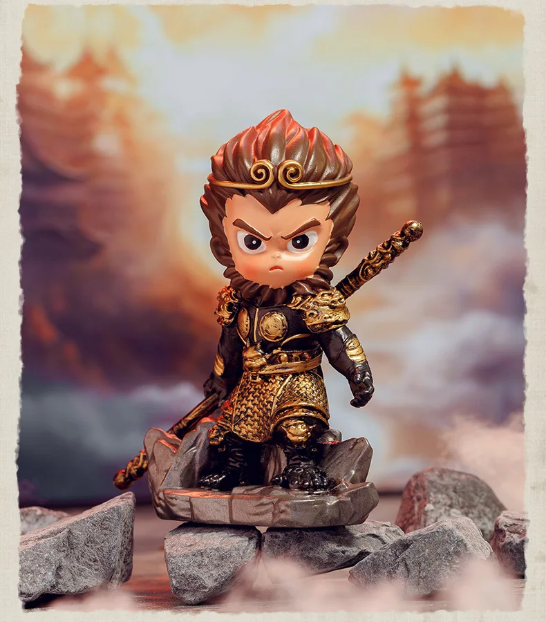 Miniso populaire zwarte mythe: Wukong Blind Box Cool collectible beeldje met spelthema Klein decoratief ornament voor de slaapkamer