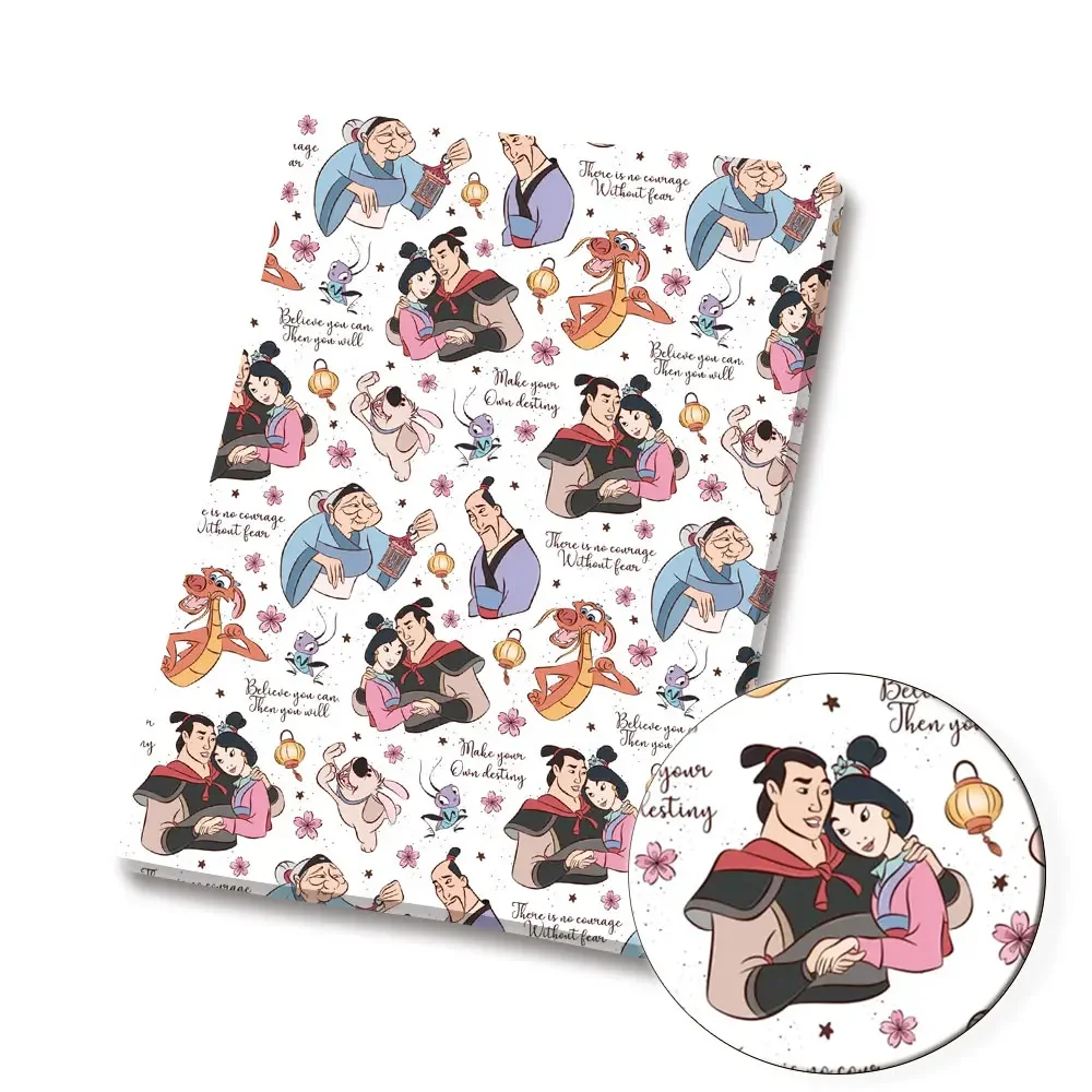 Ткань Disney 140x50 см, хлопковая ткань с героями мультфильмов, лоскутная ткань, детский домашний текстиль, шитье, кукольное платье, занавеска, полиэфирная хлопковая ткань