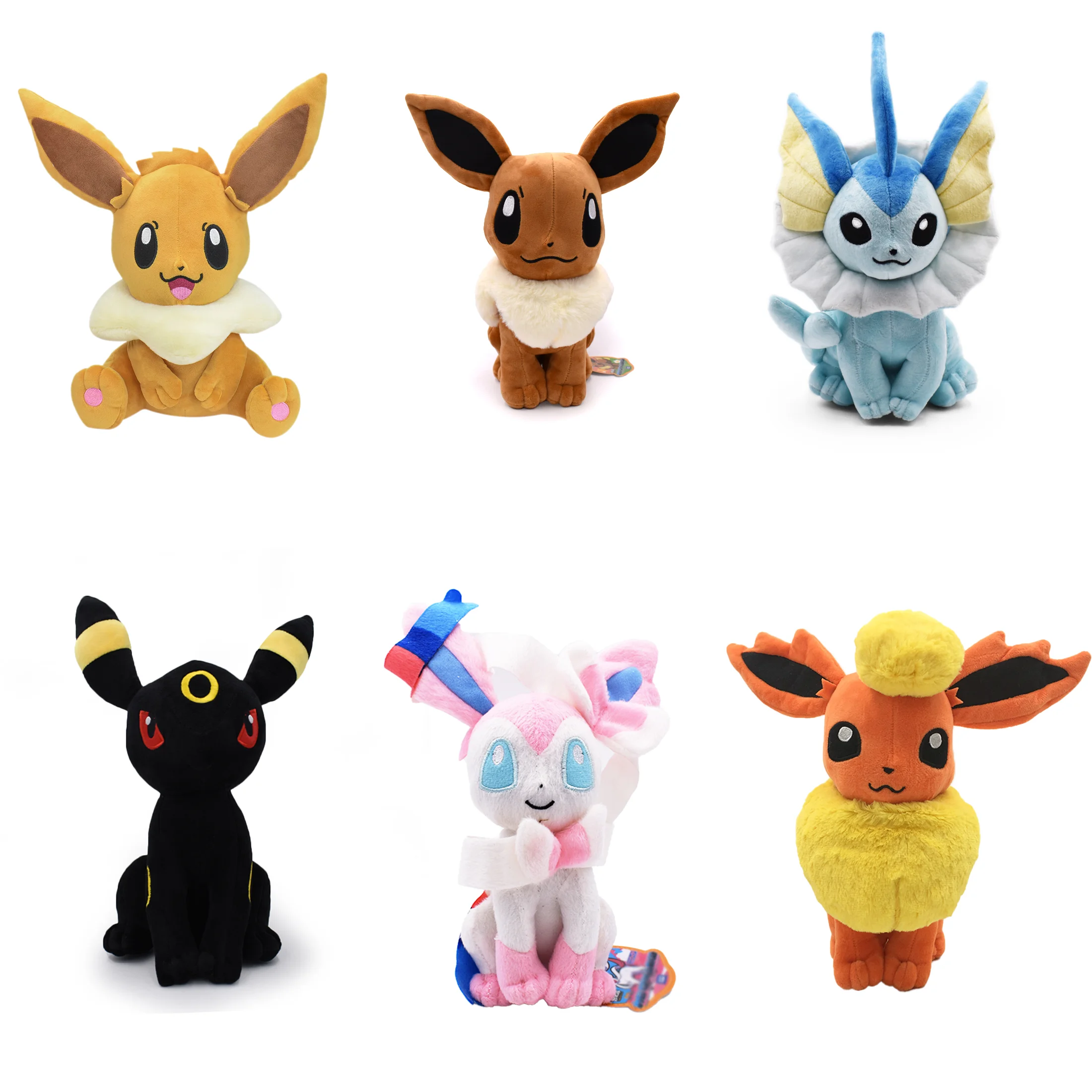 

Cute Pokemon Eeveelutions Plush Toys Flareon Sylveon Eevee Umbreon Vaporeon Eevee Evolutions Soft Stuffed Doll Anime Collection