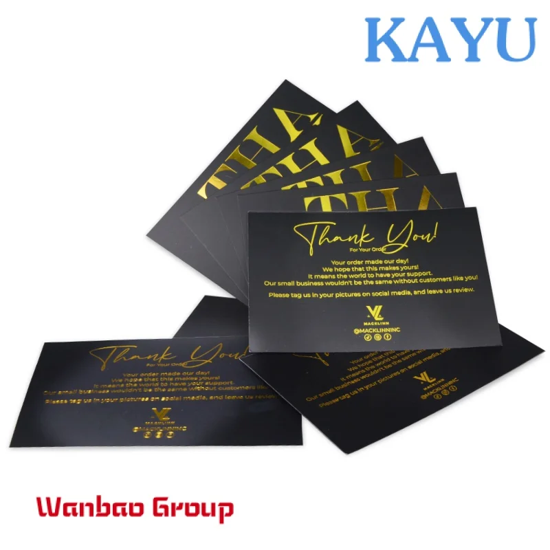 Custom  Cheap Price Customized Both Sides Print With Foil Stamping Thank You Card Paper Card