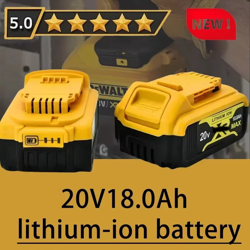 Original 20V 18.0AH Rechargeable Power Tool Battery with LED Lithium-ion Battery Replacement DCB205 DCB204-2 20V DCB206