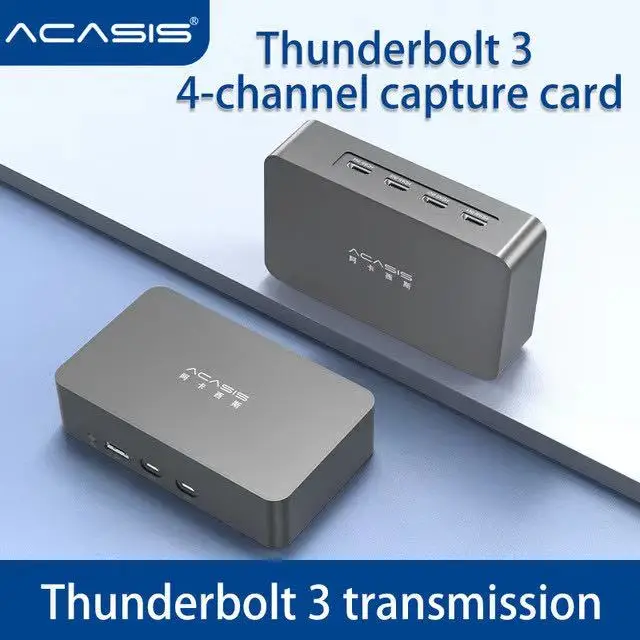 Acasis External 4-channel HD Thunderbolt3 HD Video Live Capture Card Teaching Live Streaming Vimx Software OBS Multiple Channel