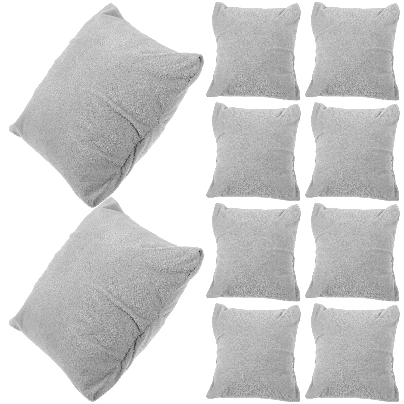 10 Pcs Bed Pillows Watch Box Lining Bracelet Display Small Shelf Grey Cushions Chains